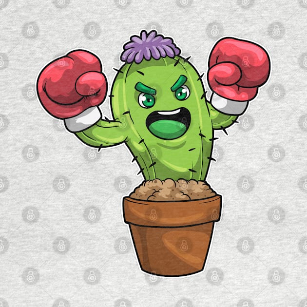 Cactus with Spines as Boxer with Boxing gloves by Markus Schnabel